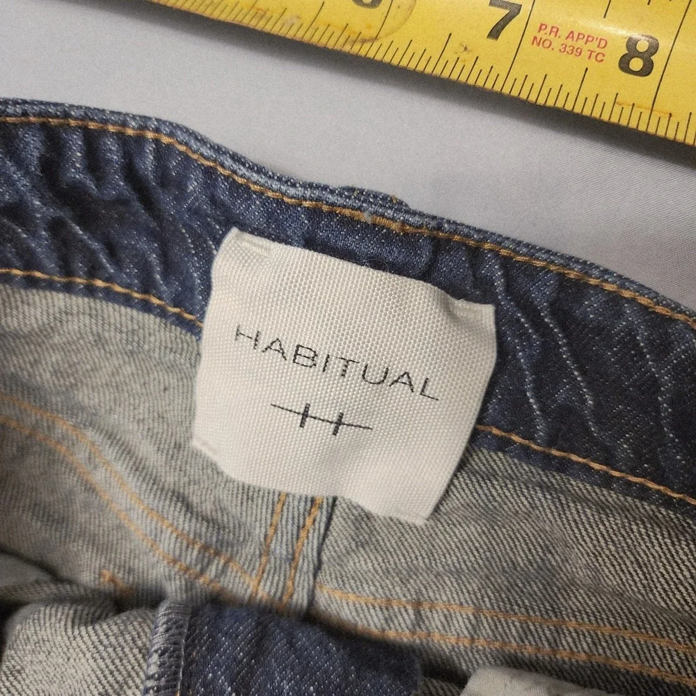 Habitual Womens 2/26 Wide Leg Jeans Seamed Medium Blue High Rise Denim Pants‎